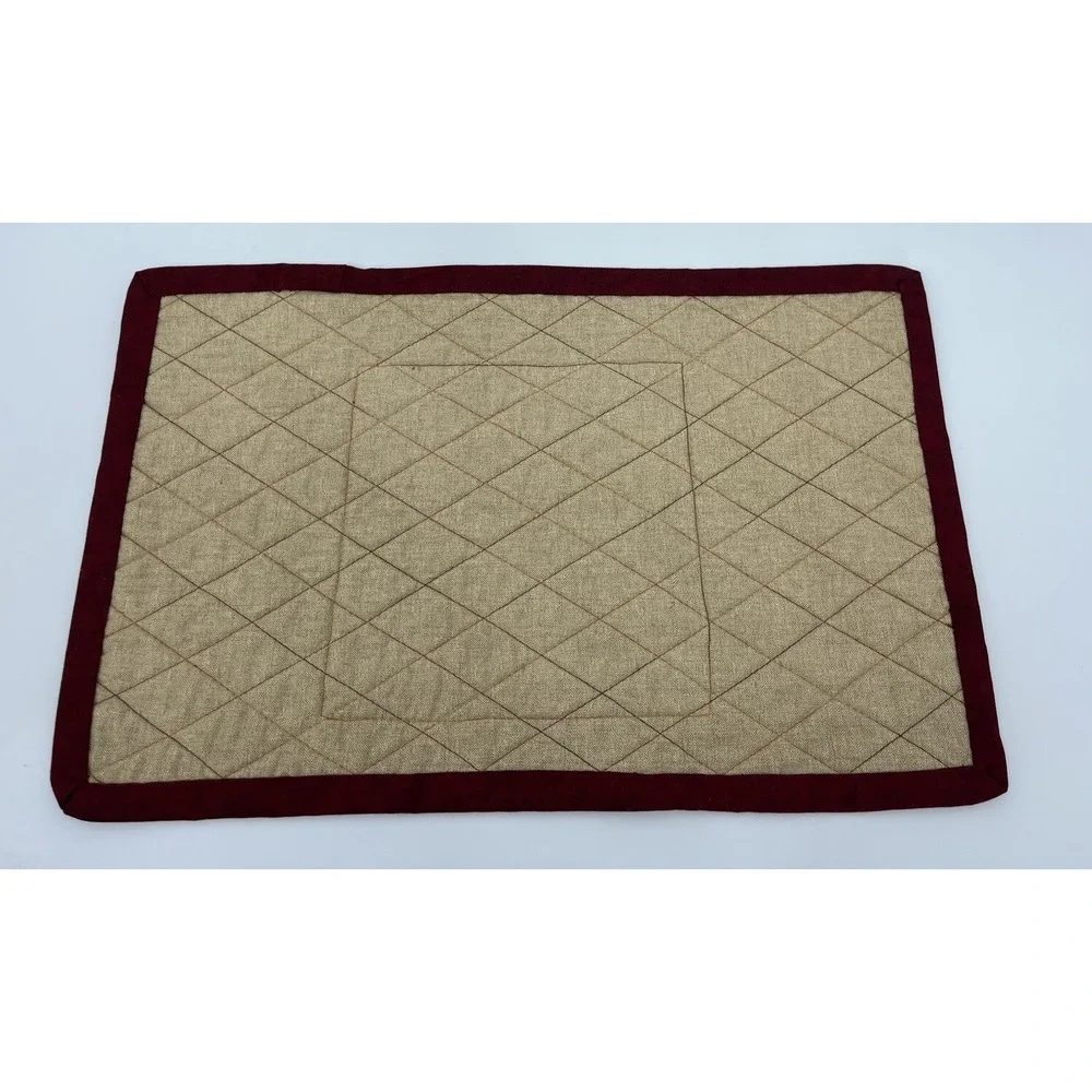 Set of 4 Quilted Placemats Patchwork Pattern Handmade Farmhouse Grannycore